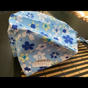 New blue floral scrub hat surgical cap/head cover